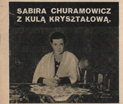 Оголошення в газеті «Сабіра Хурамович із кришталевою кулею», 1939 р.