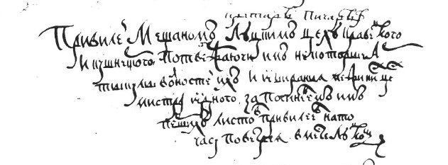 Заголовок привілею. Сторінка з Литовської метрики