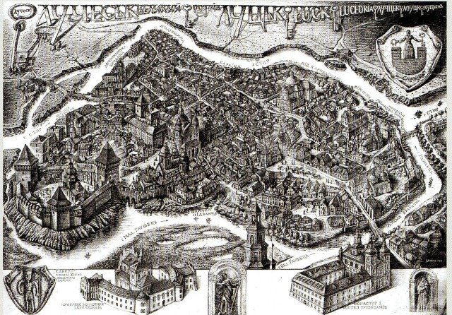 Олександр Дишко, художня графіка. Острів Луцьк ХVI-XVIII століть