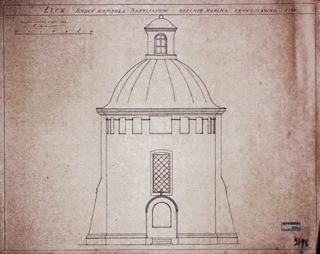 Креслення апсиди Хрестовоздвиженської церкви, 1925 рік. З фондів Інституту мистецтв ПАН