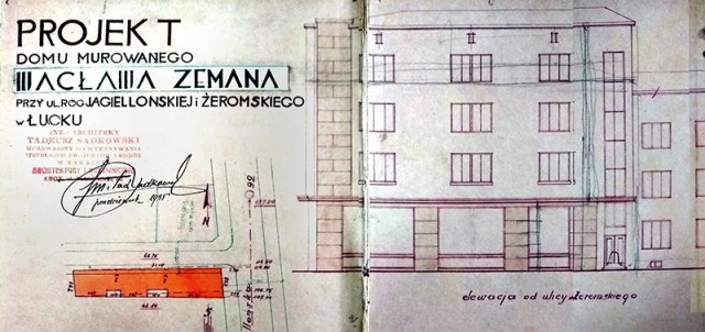 Фрагмент проєкту будинку Земана. Копія з Державного архіву Волинської області