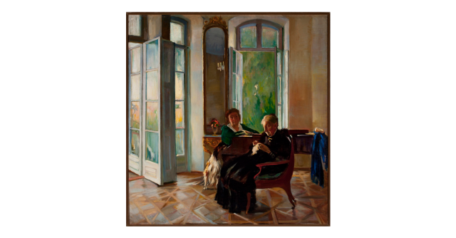 Картина Конрада Крижановського «Інтер’єр музичного салону в Перемилі». Фото з mnw.art.pl.