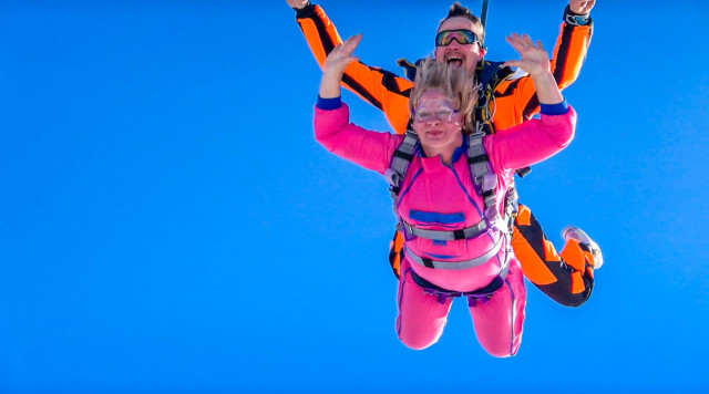 Стрибок Галини та Олександра Марушків в тандемі