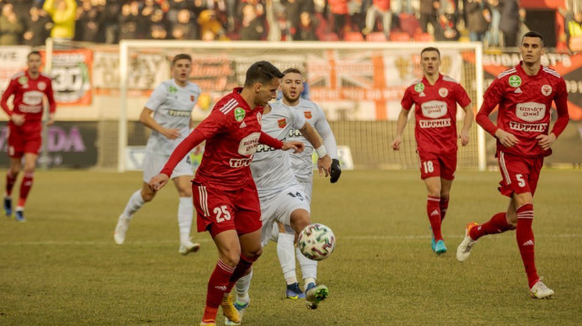 Олег Мельник під час матчу під номером 18