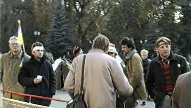 Оперативне знімання правоохоронних органів біля Верховної Ради. Верхній табір Студентської голодівки 