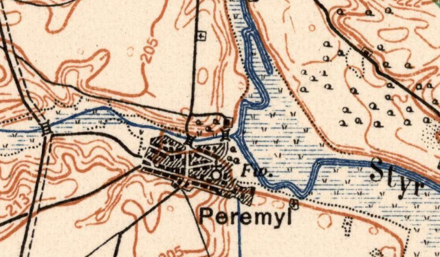 Перемиль на карті 1924 року.