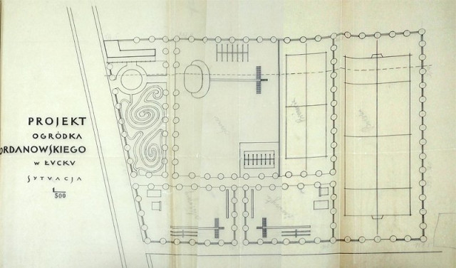 Проект йорданського саду в Луцьку. Копія з Державного архіву Волинської області