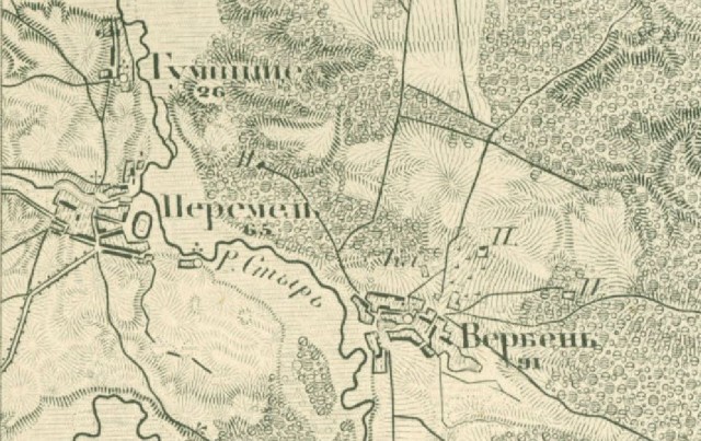 Перемиль на карті початку ХХ століття.
