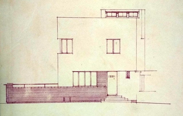 Головний фасад проекту будівлі Дмитра Григоровича-Барського. Копія з Державного архіву Волинської області