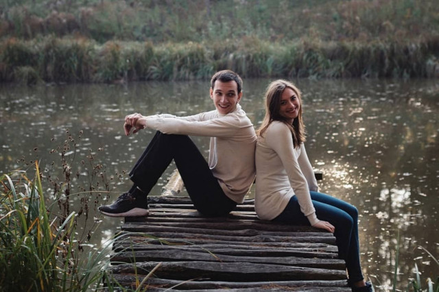 Максим Воскресенський з дружиною