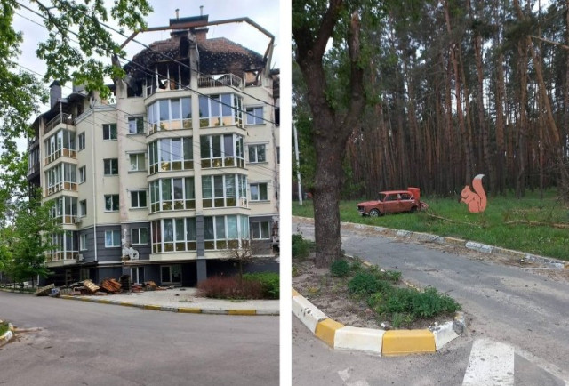 Квартал родини Перебийносів після 24 лютого, Ірпінь