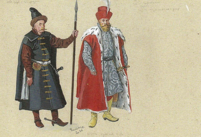 Ліворуч: типологічний портрет волинського шляхтича ХVI століття. Реконструкція Сергія Шаменкова