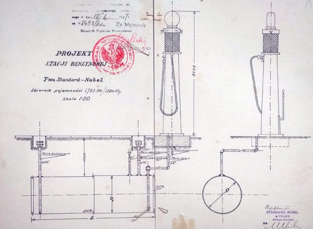 Схема бензоколонки. Копія з Державного архіву Волинської області