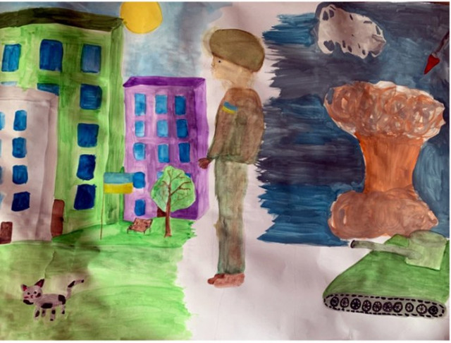 Марта. Український солдат захищає мирні міста