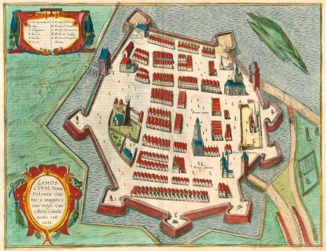 Замостя з висоти пташиного польоту, ХVII століття