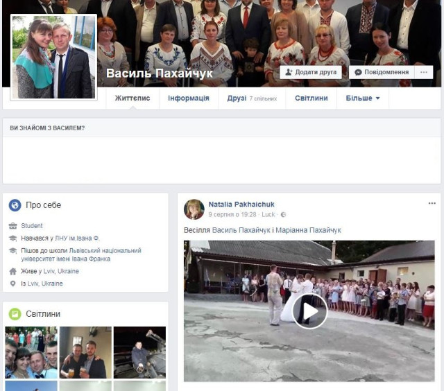 Профайл в соцмережі Фейсбук