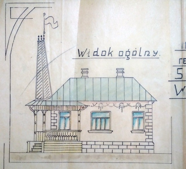 Фасад будиноку Бернацьких. Копія з Державного архіву Волинської області