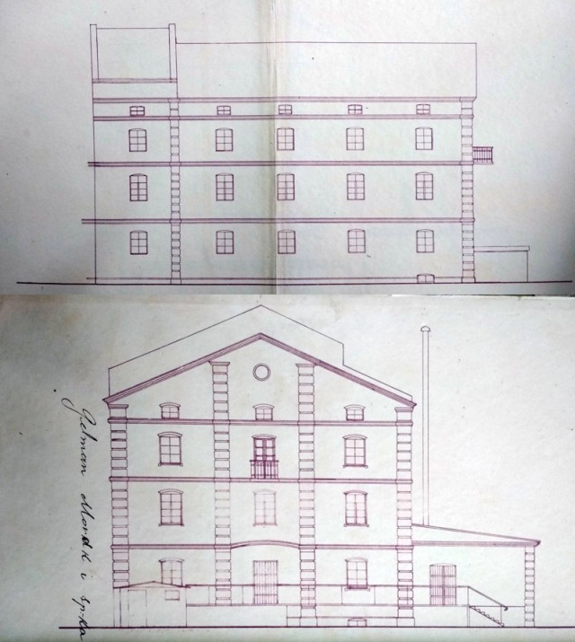 Фасади млина. Копія з Державного архіву Волинської області
