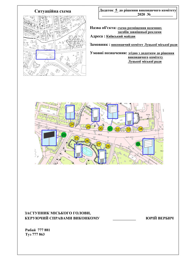 Схема розміщення реклами на Київському майдані