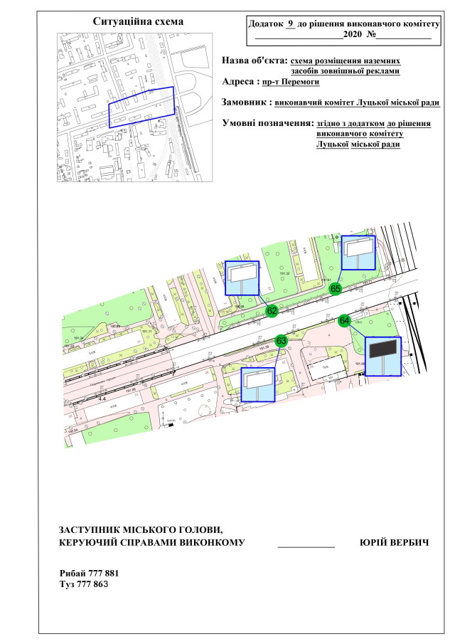 Схема розміщення реклами на пр. Перемоги