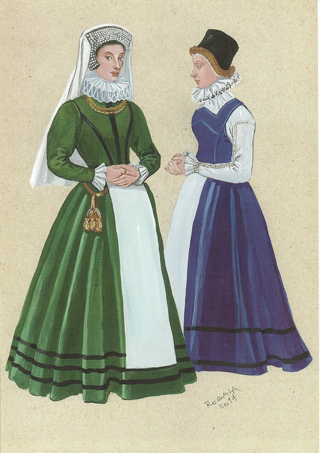 Шляхтянка та заможна селянка ХVІ століття. Документальна реконструкція художника Сергія Шаменкова